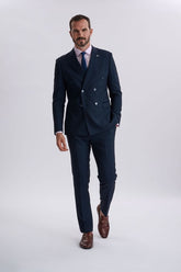Regent Navy Double-Breasted Two Piece Suit